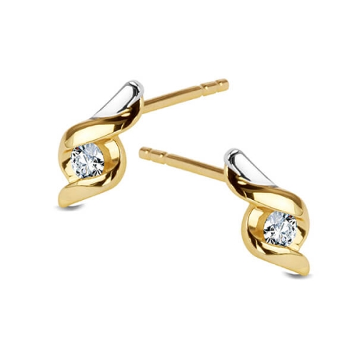 Złote Kolczyki z Diamentami