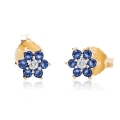 Kolczyki Kwiatki z Szafirami