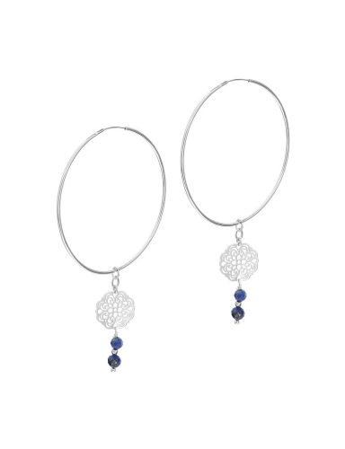 Kolczyki Srebrne Koła z Lapisem