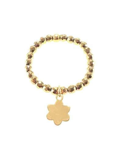 Pierścionek na gumce z hematytami