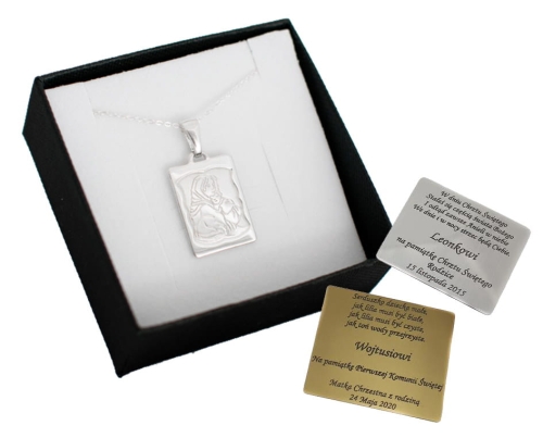 Matka Boska medalik z łańcuszkiem