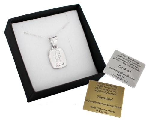 Łańcuszek z medalikiem na komunię dla dziewczynki