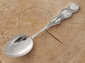 Srebrna łyżeczka na chrzest z sercem grawer