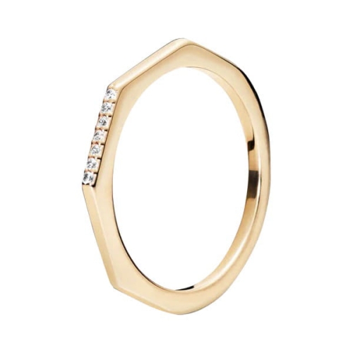 Pierścionek Srebrny Pozłacany