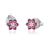 Złote Kolczyki z Rubinem