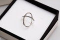 Pierścionek Srebrny Asymetryczny