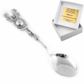 Srebrna łyżeczka z aniołkami na chrzest św.