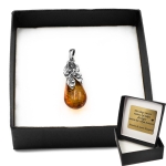 Wisiorek z bursztynem