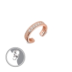 Nausznica z Cyrkoniami Pozłacana Różowym Złotem