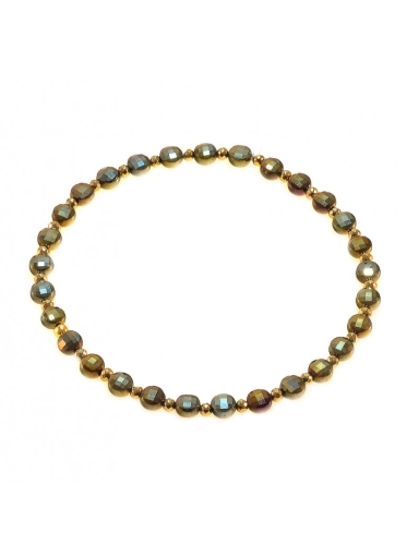 Bransoletka na gumce z kamieni