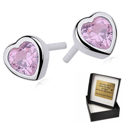 Kolczyki serduszka z cyrkoniami