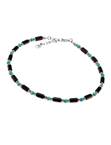 Męska bransoletka z hematytu i turkusu