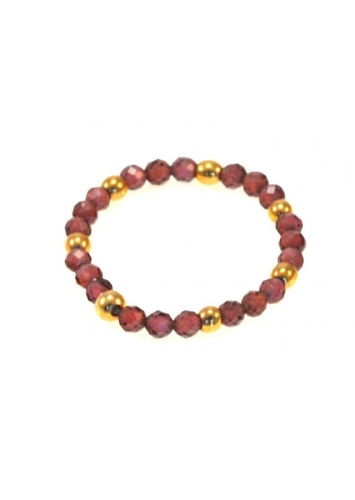 Pierścionek na gumce z granatem