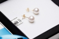 Złote kolczyki z perłą