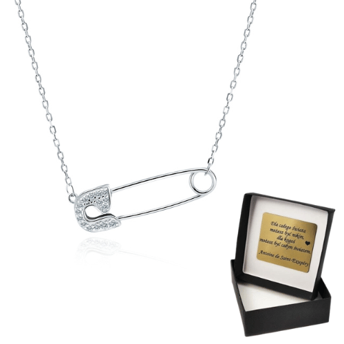 Naszyjnik Srebrny Agrafka