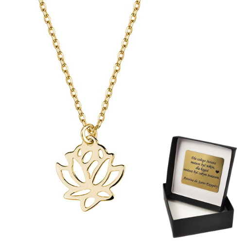 Naszyjnik Kwiat Lotosu Pozłacany