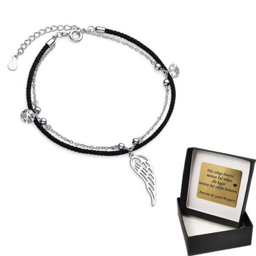 Bransoletka na sznurku skrzydło