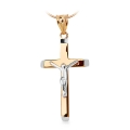 Dwukolorowy Złoty Krzyżyk z Jezusem
