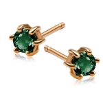 Kolczyki ze złota z naturalnymi szmaragdami