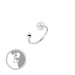 Nausznica Srebrna z Perłą