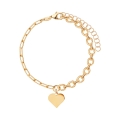 Bransoletka serce na łączonych łańcuszkach