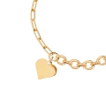 Bransoletka serce na łączonych łańcuszkach