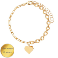 Bransoletka serce na łączonych łańcuszkach