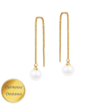 Kolczyki Przeciągane z Perłami Słodkowodnymi Pozłacane