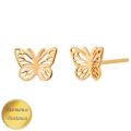 Kolczyki srebrne pozłacane motylki