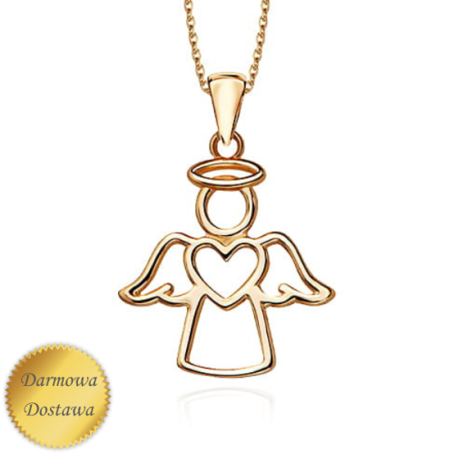 Wisiorek złoty z aniołkiem