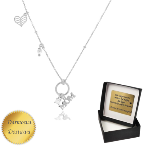 Naszyjnik srebrny z zawieszką mom