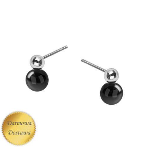 Kolczyki z agatem srebrne rodowane