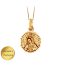 Okrągły Złoty Medalik z Wizerunkiem Matki Boskiej