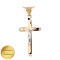 Dwukolorowy Złoty Krzyżyk z Jezusem