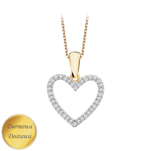 Wisiorek serduszko z diamentami