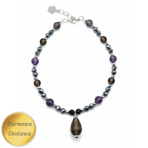 Bransoletka z kwarcem dymnym