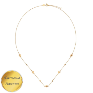 Złoty naszyjnik z kulkami – choker 42/45 cm, złoto 585