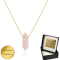 Pozłacany Naszyjnik z Różowym Kwarcem