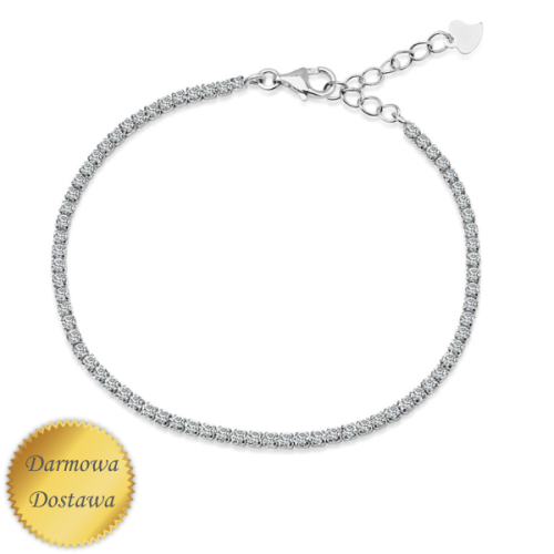 Bransoletka srebrna z cyrkoniami