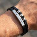 Bransoletka męska ze stali z grawerem