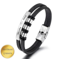 Bransoletka męska ze stali z grawerem