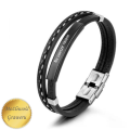 Męska bransoletka z blaszką czarna