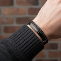 Męska bransoletka z blaszką czarna