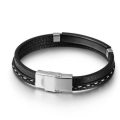 Męska bransoletka z blaszką czarna