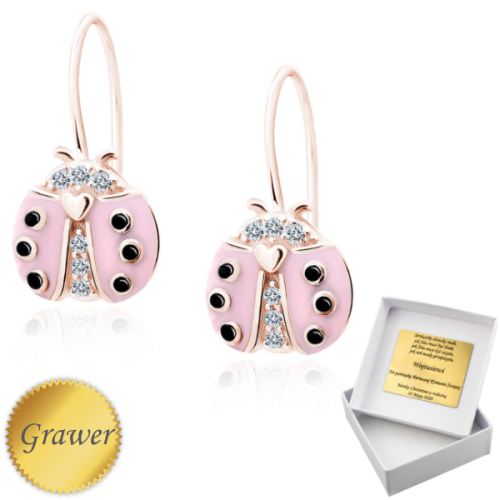 Kolczyki dziewczęce biedronki