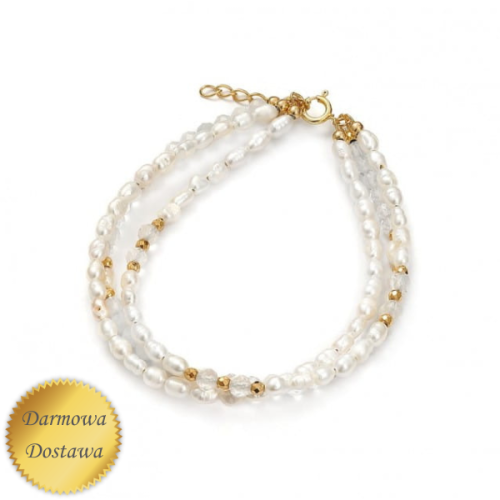 Podwójna bransoletka z pereł
