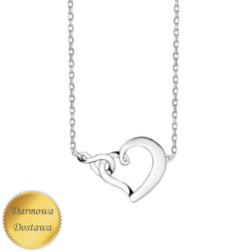 Srebrny Naszyjnik Serce Nieskończoność