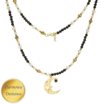 Złoty Naszyjnik Księżyc Perła