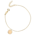 Pozłacana bransoletka z kółeczkiem do graweru, srebro 925