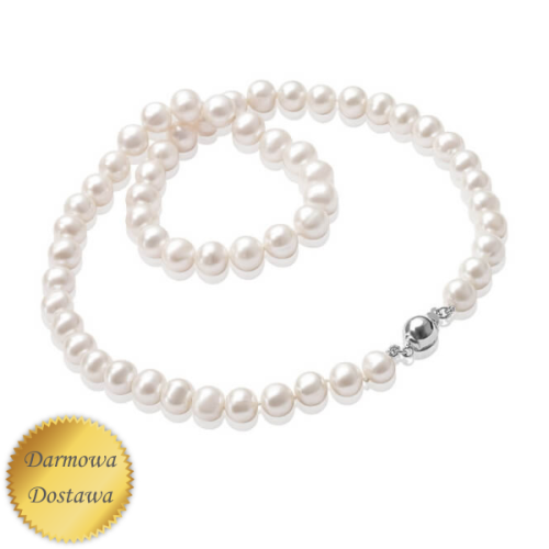 Naszyjnik z Pereł Naturalnych 45 cm